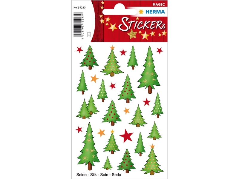Herma 15233, Silke, Flerfarvet, Permanent, Jul, 28 Stk, 1 Ark