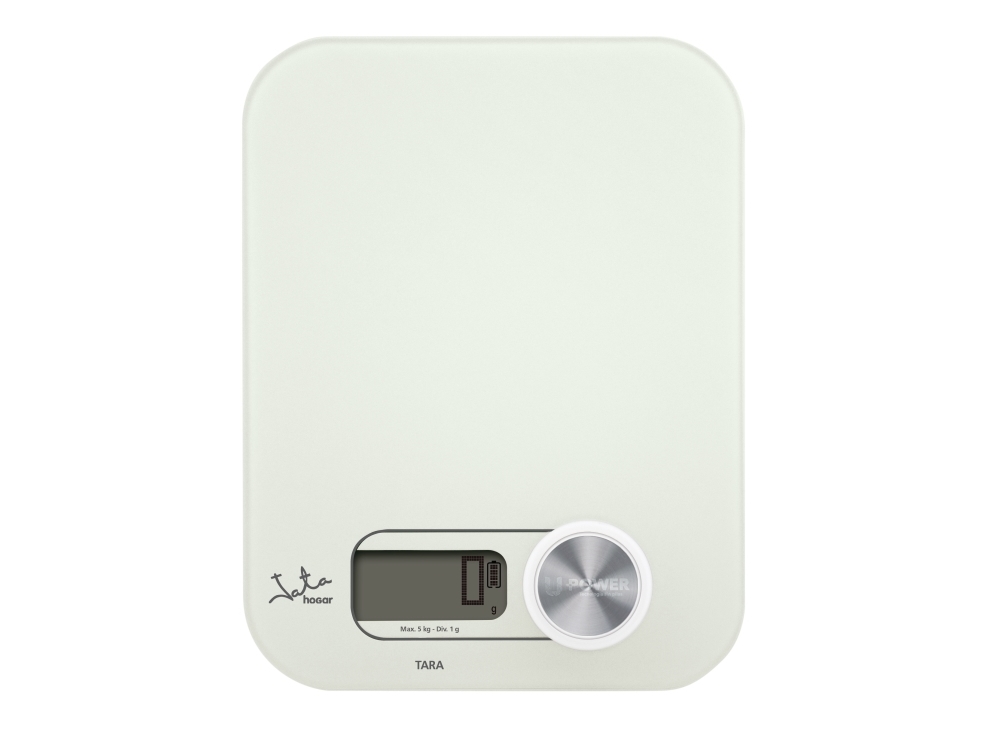 Jata 775, Elektronisk Køkkenvægt, 5 Kg, 1 G, Hvid, Glas, Bordplade