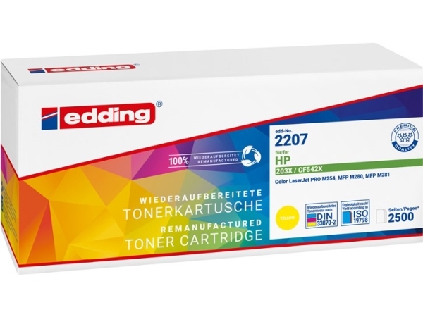 Edding Edd-2207 Tonere Erstatter Hp 203X (Cf542x) Gul 2500 Sider Kompatibel Tonerkassette