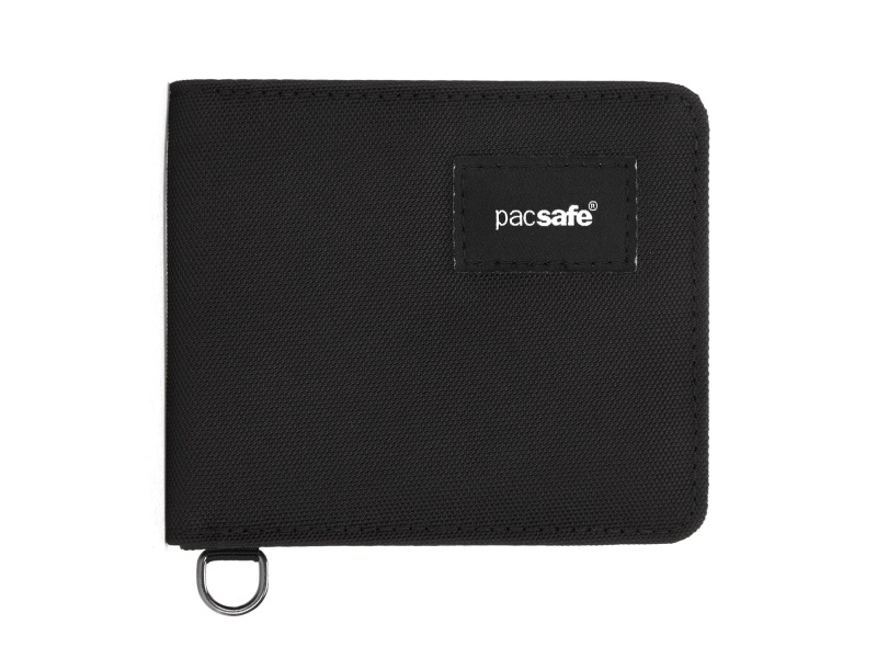 Pacsafe 11000100, Briefttasche, Schwarz, Recyceltes Polyester, Einfarbig, Klappverschluss, 40 G