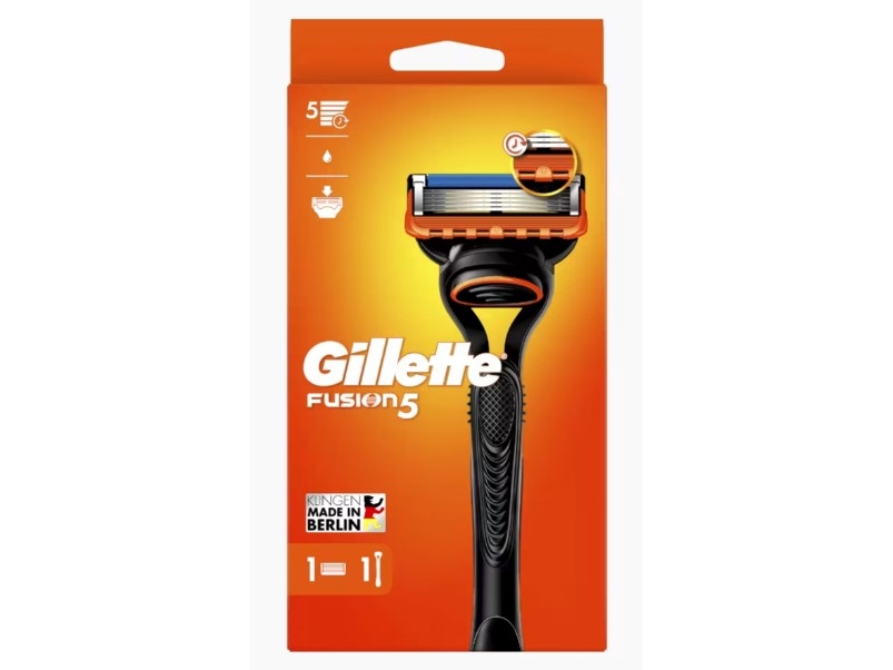 Gillette Fusion5 8001090420831, Sikkerhedsskraber, Sort, Orange, Rustfrit stål, 1 stk