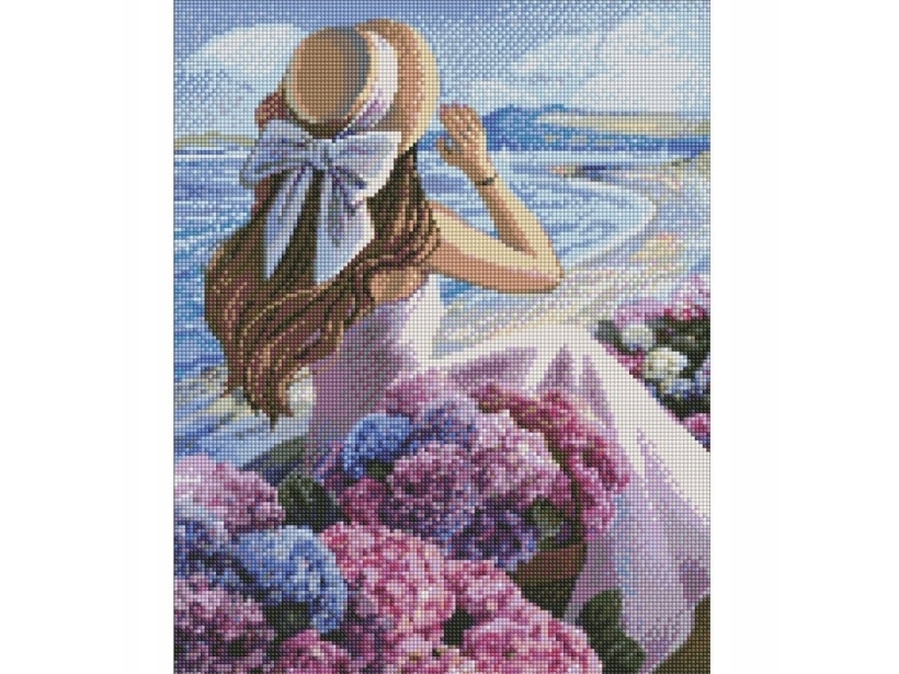 IDEYKA diamantmosaik, 40x50 cm, blommande kust, 1 st. | Leksaker - Kreativitet - Pärlor | GameStuff