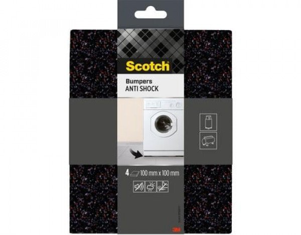 Scotch anti-vibrations gummimåtter SCOTCH 100x100 mm, 4 stk., sorte