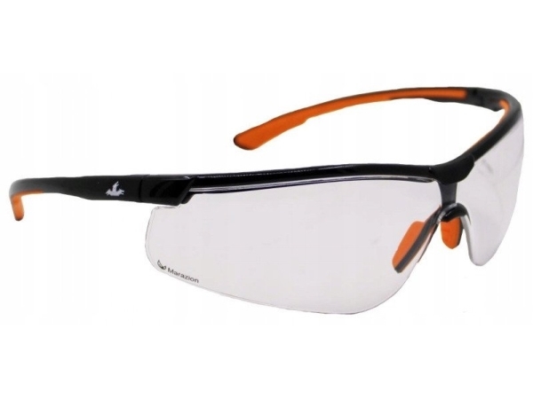 Schutzbrille Mcr Safety Mcr Marazion – Uv Klare Gläser, Schwarz/Orange Gestell
