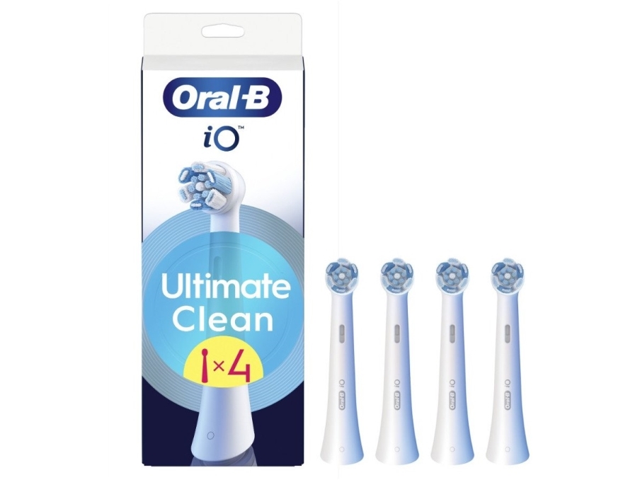 Oral-B iO Ultimate Clean Brush tips Hvid, 4 stk. Ekstra tandbørstehoveder