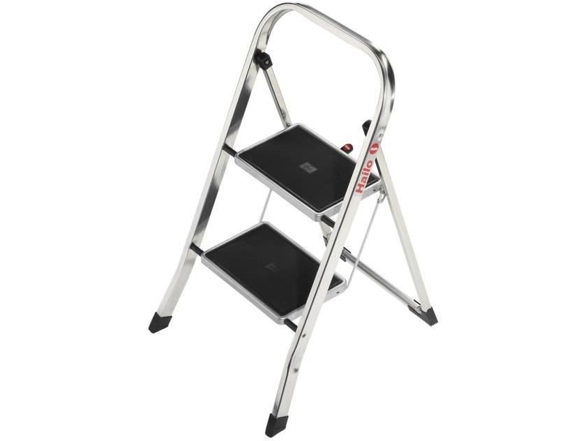 Hailo K30 - Trinstol - 2 Trin - Arbejdshøjde: 2.25 M - Aluminium - Aluminium Med Sorte Trin