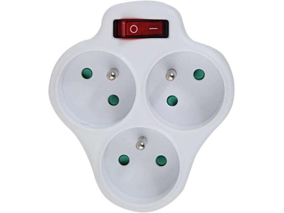 Esperanza ELK304W Electrical Splitter 3 sockets switch White