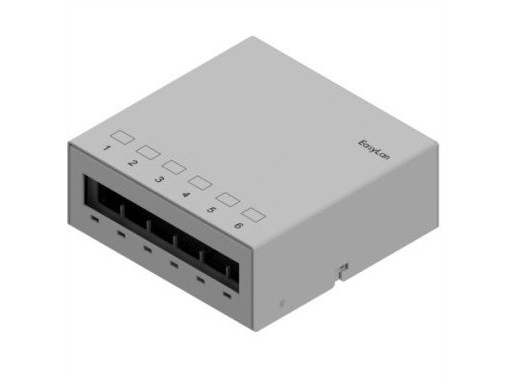 Easylan Easylan Desk Consolidation Point-Panel, Til 6X Keystone, Ral7035