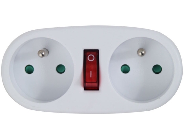 Esperanza ELK306W elektrisk fordelingsdåse 2 grenudgange m. låg, hvid