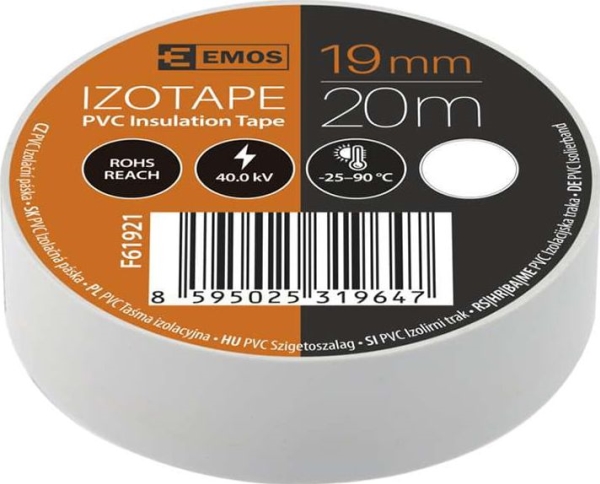 Emos Pvc-Isoleringsbånd Izotape Ultra 19/20 Hvid