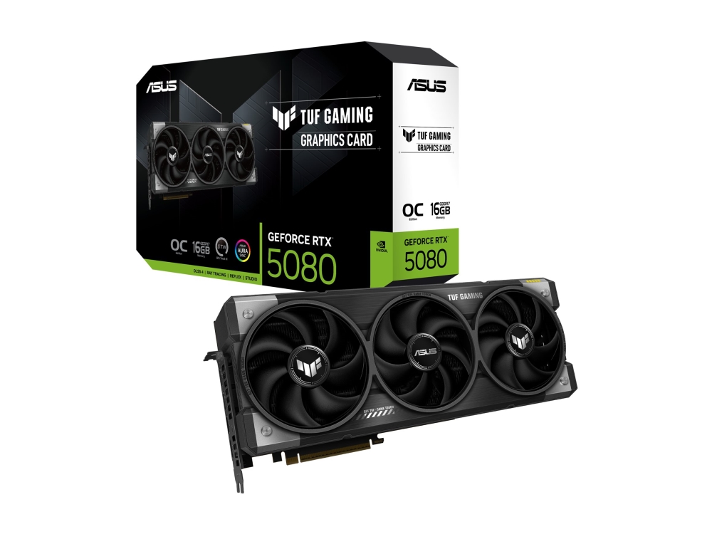 ASUS TUF Gaming GeForce RTX 5080 16GB - OC Edition - grafikkort - GeForce RTX 5080 - 16 GB GDDR7 - PCI Express 5.0 - 2 x HDMI, 3 x DisplayPort