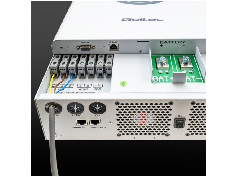 Qoltec Modular Off-Grid Solar Hybrid Inverter 6,2kVA 6,2kW 120A MPPT 12 enheter BMS Sinus Wi-Fi-alternativ Power Factor 1.0 | Huset - Solpaneler & batterier - Inverterare | GameStuff