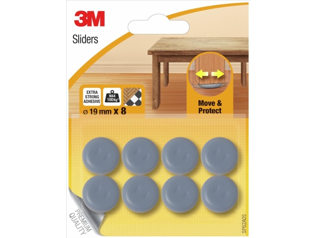 SCOTCH itseliimautuvat suojatyynyt, pyöreät, 19mm, 8 kpl, harmaa