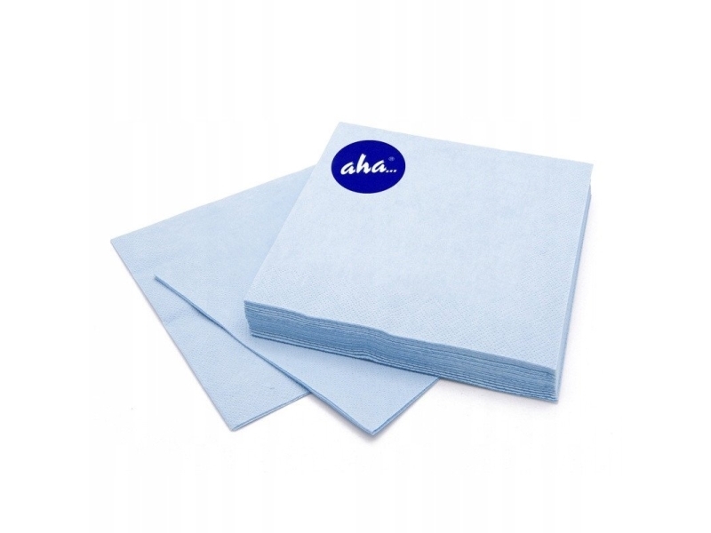 Aha Servietter Aha, 3-Lags, Fold 1/4, 33X33 Cm, 20 Stk., Pastelhimmelblå