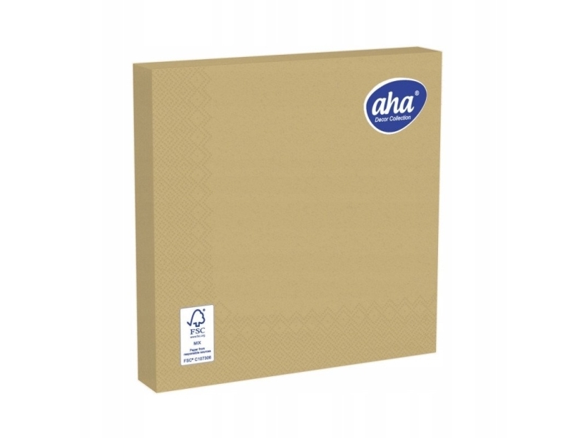 Aha Servietter Aha, 3-Lags, 1/4-Fold, 33X33 Cm, 20 Stk., Guld