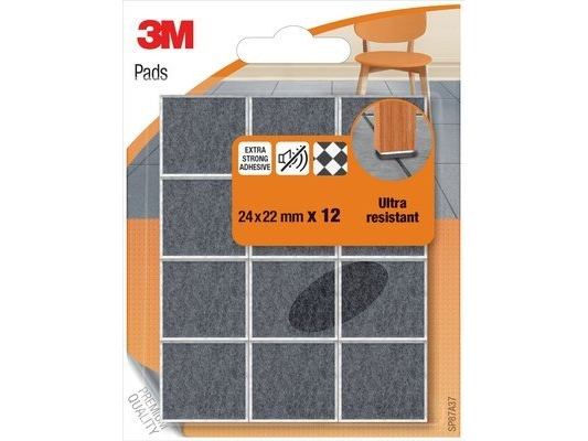 Ultra-resistente filtpuder SCOTCH, kvadratiske, 24x22mm, 12 stk, sort