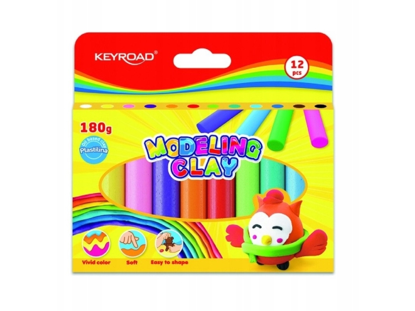 Keyroad Knete Keyroad 12X15g, Schachtel, Farbenmix