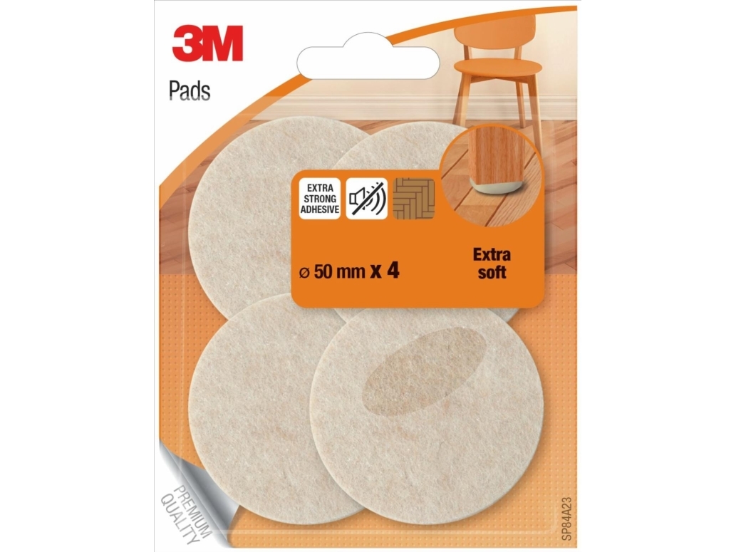 Ulltassar SCOTCH, självhäftande, runda, 55 mm, 4 st, beige | Huset - Inredning - Filtdynor | GameStuff