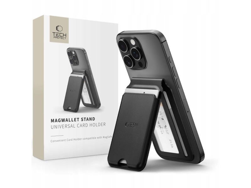 TECH-PROTECT MAGWALLET ställ med MagSafe, universellt magnetiskt korthållare, svart | Tele & GPS - Mobil tillbehör - Övriga tillbehör | GameStuff