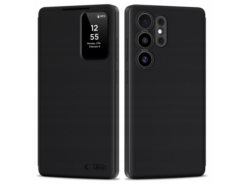 Tech-Protect Smart Wallet-Cover Til Samsung Galaxy S25 Ultra - Mat Sort
