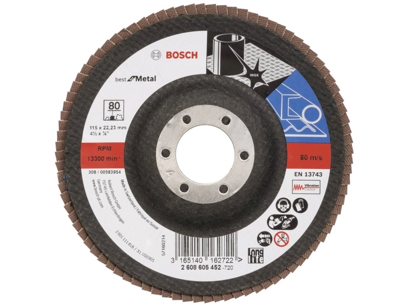 Bosch X571, Slibeskive, Fladcenter, Metal, Bosch, 2,22 Cm, 11,5 Cm