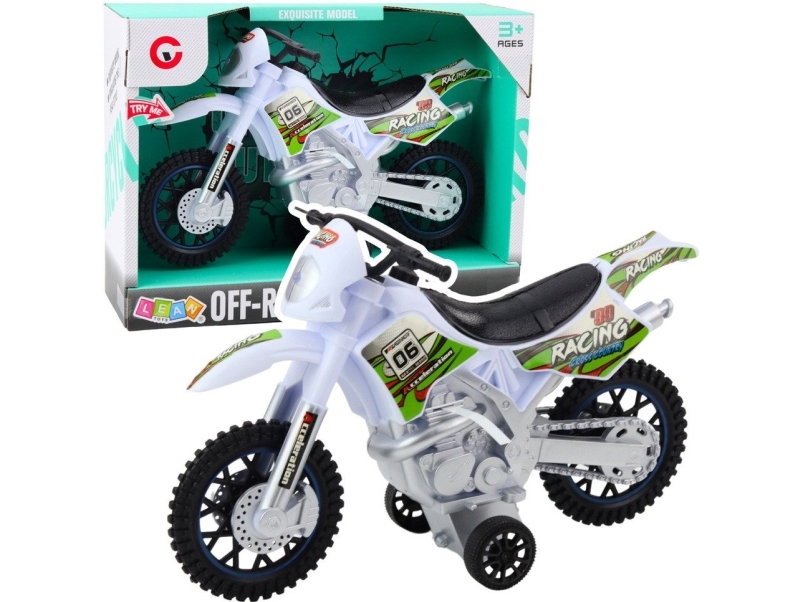 Motorcykel leksak off-road nackeljus ljud vit | Leksaker - Bilar och andra fordon - Motorcyklar | GameStuff