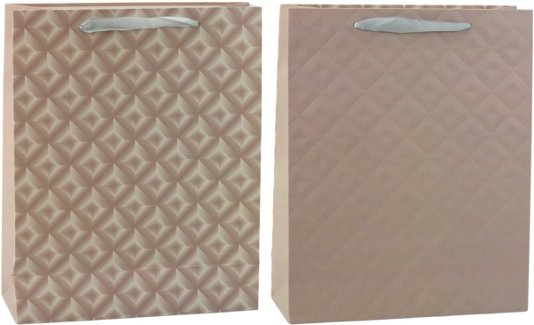 Lean Geschenktüte Mit Prägung Beige 32 X 26 X 10 Cm