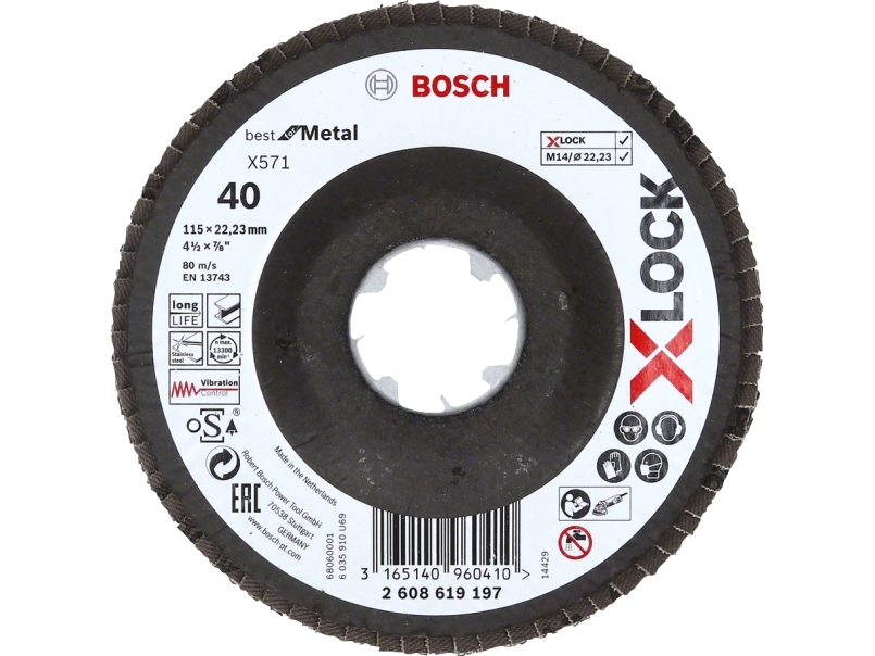 Bosch Accessories 2608619197 Fächerschleifscheibe Ø 115 Mm Körnung Num 40 1 St.