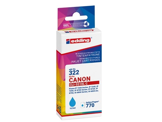 Edding Edd-322, Cyan, 10,5 Ml, 1 Stück(E), 770 Seiten, Einzelpackung