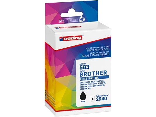 Edding Printerpatron Erstatter Brother Lc3219xlbk Kompatibel Sort Edd-583 (18-583-01)