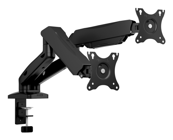 Icy Box Monitorarm 2-Fold Op Til 32'' Vesa-Kompatibel, Ergonomisk, Sort