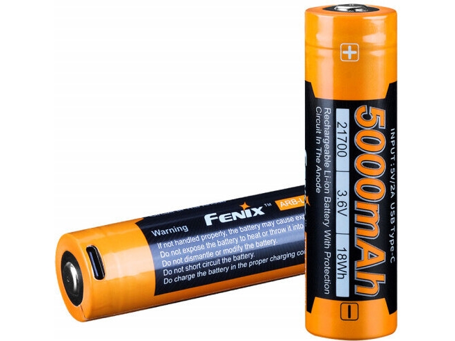 Fenix ARB-L21-5000U, Genopladeligt batteri, Lithium-Ion (Li-Ion), 3,6 V, 5000 mAh, Overopladning, Overafladning, Kortslutning, Sort, Gul