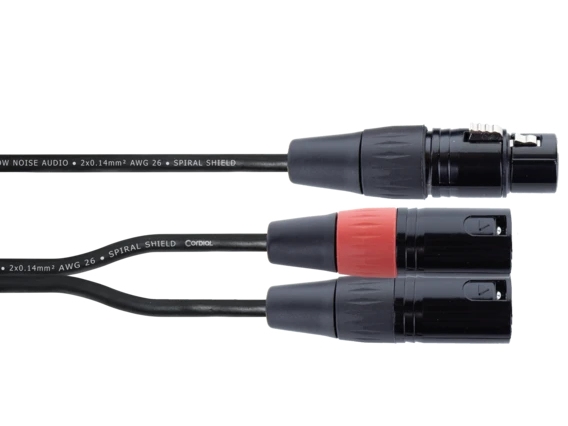 Cordial EY 0.3 FMM, XLR (3-pin), Hunstik, 2 x XLR (3-pin), Hanstik, 0,3 m, Sort