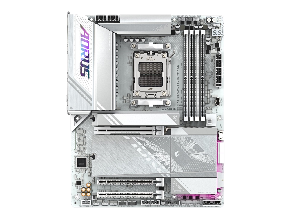 Gigabyte X870e Aorus Elite Wifi7 Ice Mainboard – Unterstützt Amd Ryzen 9000 Prozessoren, Digitales 16+2+2 Phasen Vrm, Bis Zu 8200 Mhz Ddr5 (O.C.), 3X