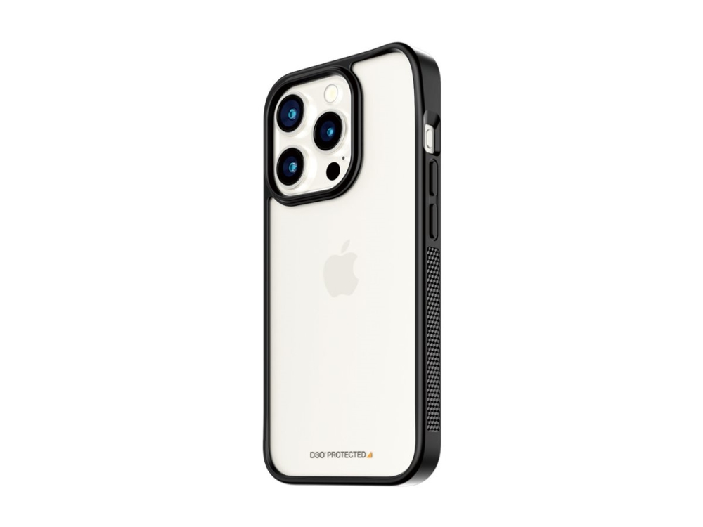 PanzerGlass ClearCase - Baksidedeksel for mobiltelefon - herdet glass, plastramme, D3O Bio - svart, gjennomsiktig - for Apple iPhone 15 Pro