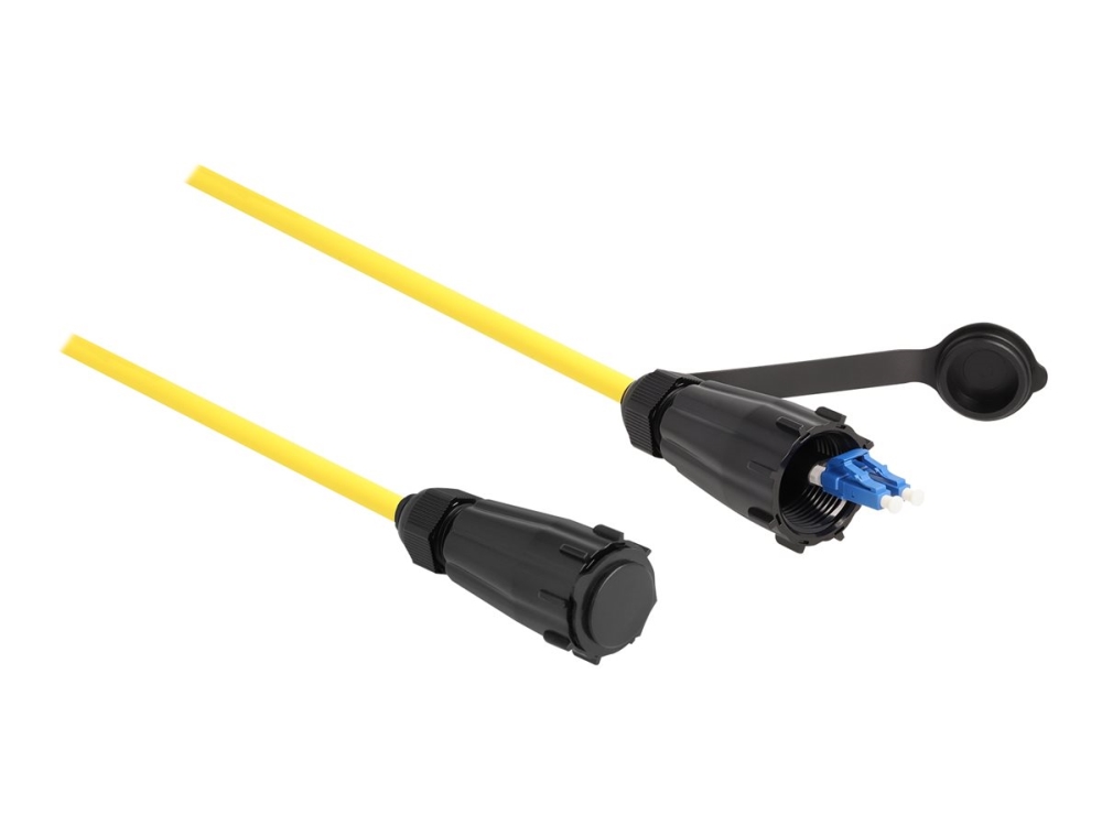 Delock Lwl Kabel Lc Duplex Zu Lc Duplex Mit Verschlusskappe Singlemode Ip68 Staub- Und Wasserdicht 1 M, 1 M, Lc, Lc