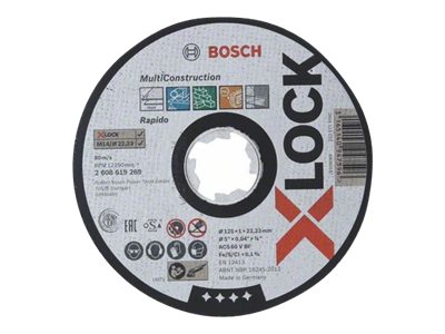Bosch Rapido Multi Construction Acs 60 V Bf - Skæreskive - Til Metal, Plast, Rustfrit Stål, Keramik, Ikke-Jernholdigt Metal, Marmor - 125 Mm - X-Lock