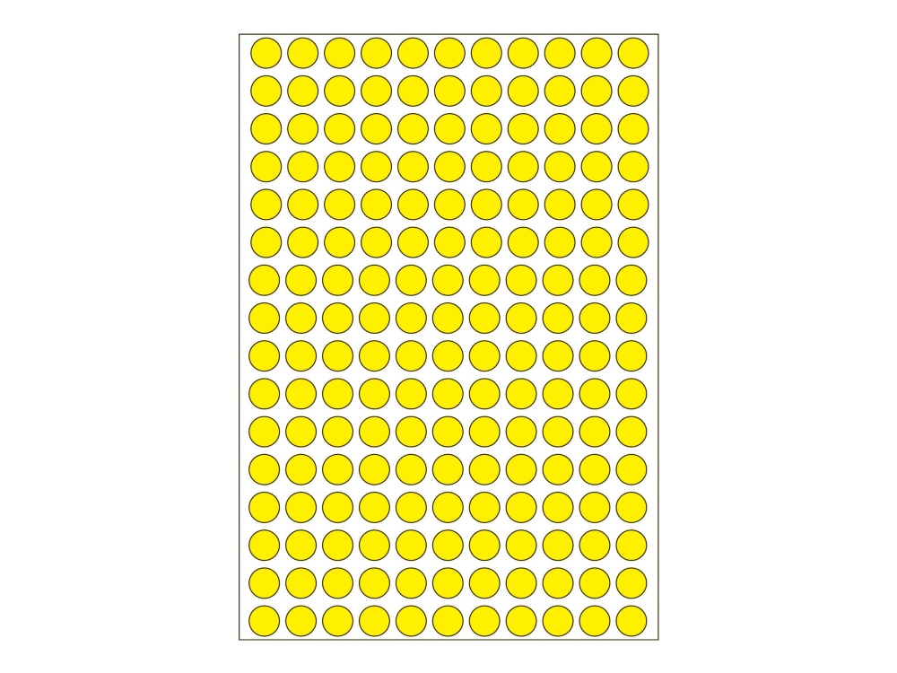 HERMA - Papir - permanent selvklæbende - gul - 8 mm rund 5632 etikette(r) (32 ark x 176) runde etiketter