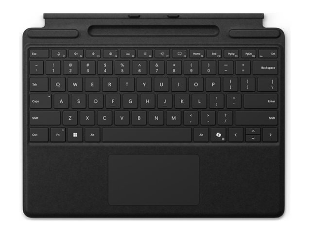 Microsoft Surface Pro Keyboard - Tastatur - med trackpad, accelerometer, Surface Slim Pen 2 opbevaring og opladningsbakke - QWERTY - Internationalt engelsk - sort