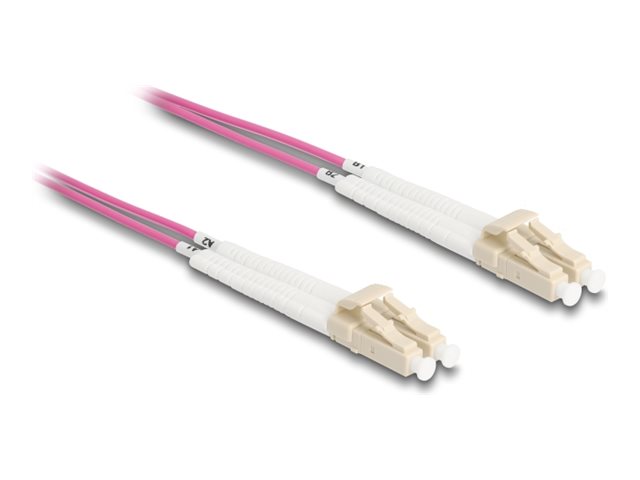 Delock - Nätverkskabel - LC multiläge (hane) till LC multiläge (hane) - 2 m - fiberoptisk - duplex - 50/125 mikron - OM4 - vinklad, halogenfri - violett | Datortillbehör - Kablar & adaptrar - Nätverkskablar | GameStuff