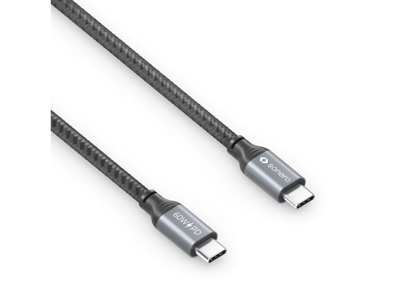 Sonero Spc-U300-020, 2 M, Usb C, Usb C, Usb 2.0, 0,48 Gbit/S, Grau, Schwarz