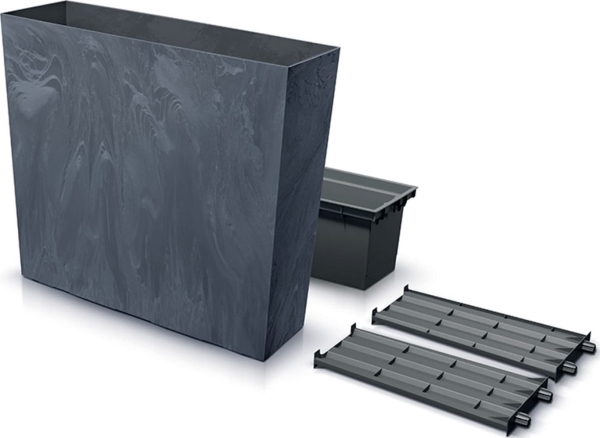 „Prosperplast“ vazonas URBI CASE TOWER betono efektas - antracito spalvos