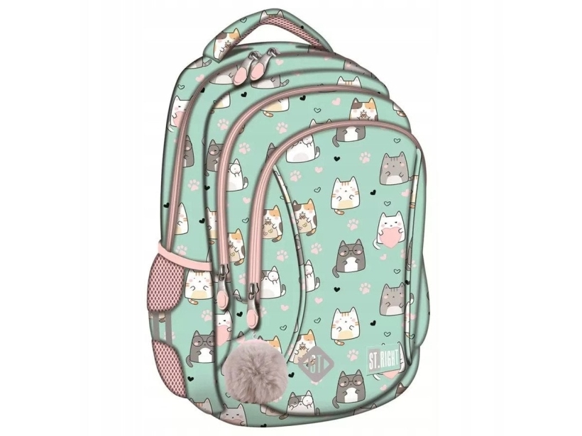 Charming Cats 3 Compartment Backpack