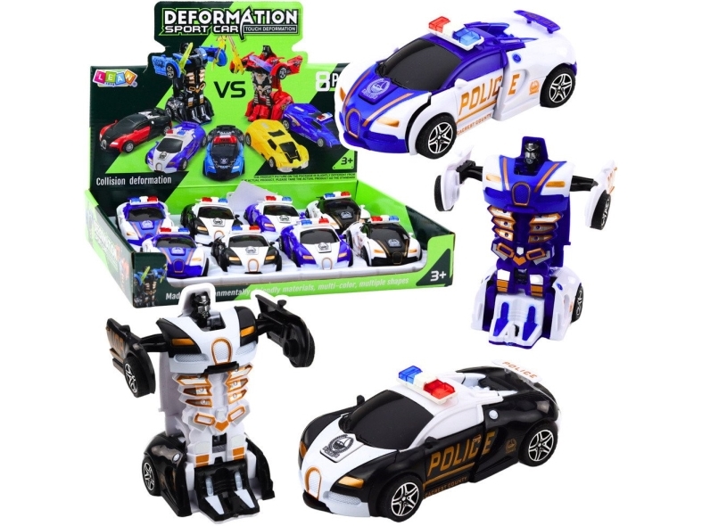 Auto Robot 2-i-1 sportbil, polisbiltillbehör mix | Leksaker - Radiostyrda leksaker - Bilar och akutbilar | GameStuff