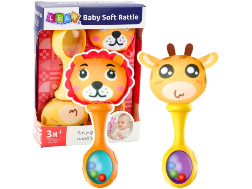 Skallrorset med mjuka bollmönster Zyrafa Lion, 2 st | Leksaker - För dom minsta - Skallror | GameStuff