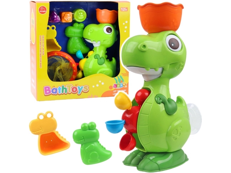 LeanToys badedyr-sæt dino med kværn tilbehør 8 el