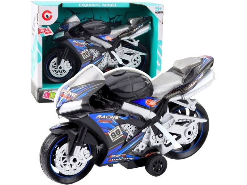 Lean Toys Lenktyninis motociklas su šviesos ir garso efektais