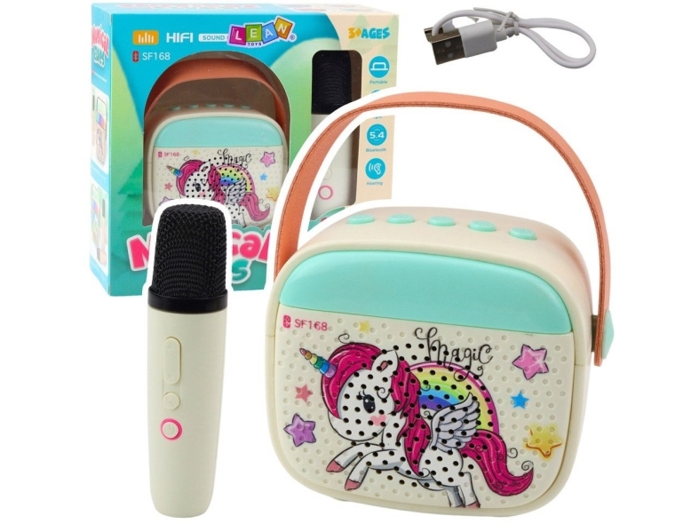 Karaoke-Set Für Kinder Mit Einhorn-Bluetooth-Mikrofon Lean Toys