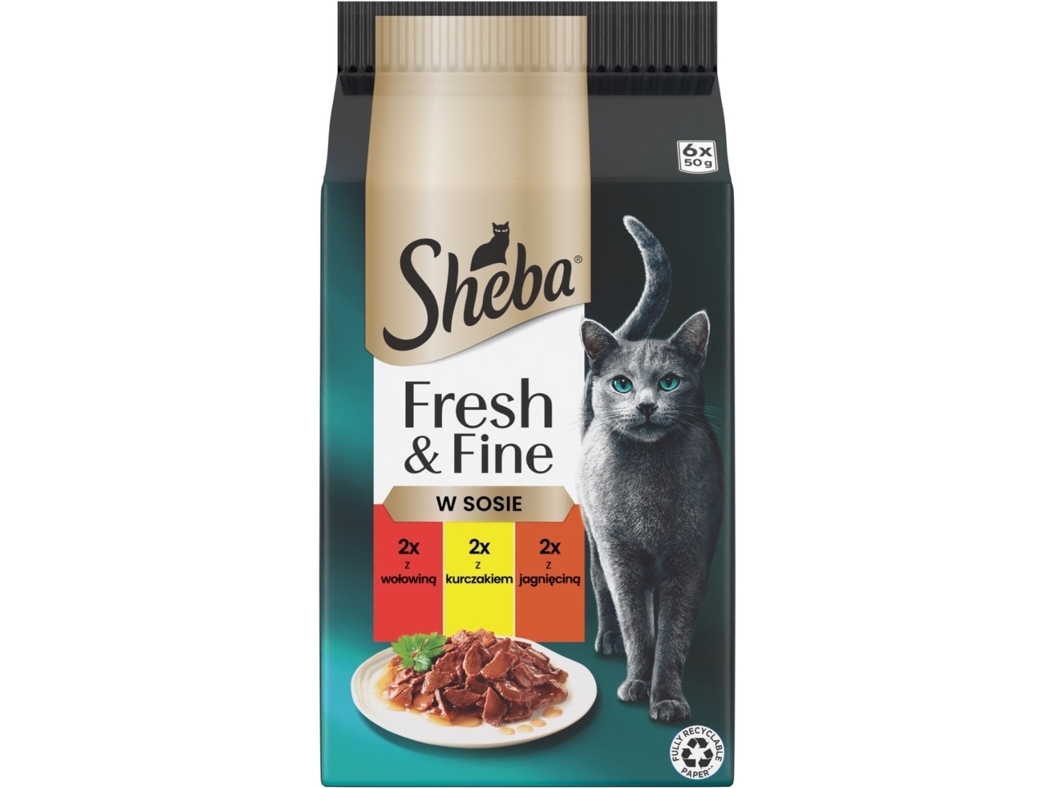 SHEBA Ferske & Fine kjøttretter i saus - våt kattemat - 6x50 g