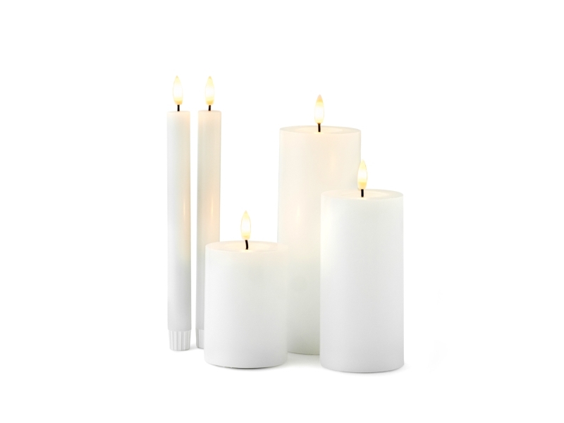 OlsenHome - LED-ljuspaket slät - 5-pack vit | Julen - Konstgjord belysning - Ljuskronor och blockljus | GameStuff